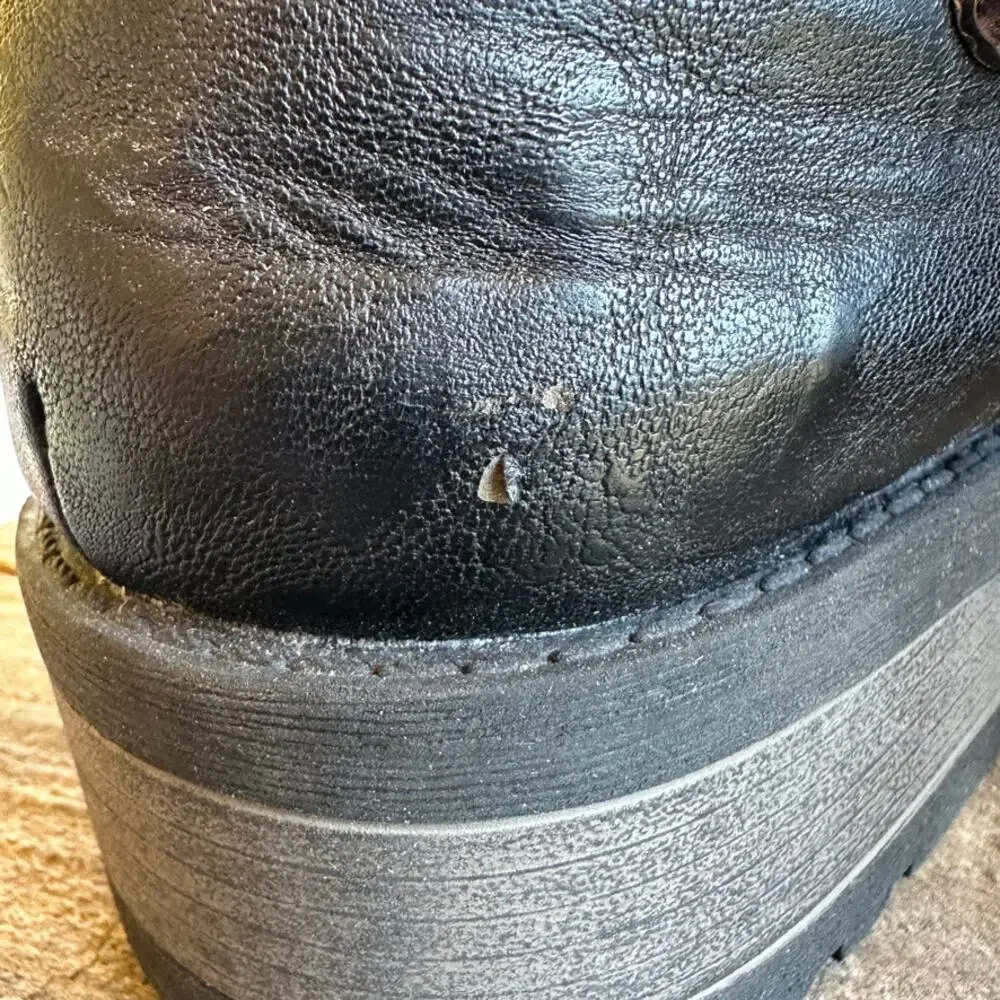 Extreme Eddie Marc Combat Boot SZ 7 Black Studded Woven Y2K Grunge Gothcore Punk - Picture 8 of 11